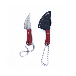 Couteau de poche DIY en acier inoxydable, mini-couteau de chef, ensemble de camping, petit couteau à découper, porte-clés, manche en bois, ouvre-boîte, emballage OEM - Product Image 5