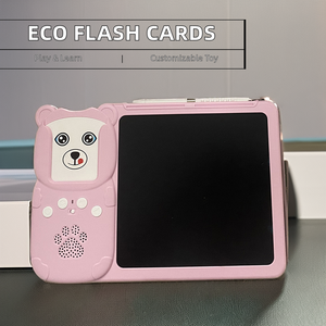 Wiederauf ladbare 2-7 Jahre alte pädagogische Karteikarte Schreib brett LCD-Zeichen tablett Visier Wort Notiz blöcke Musikspiel zeug Jungen Mädchen - Product Image 4