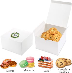 Caja de Regalo de Papel Kraft Blanco Elegante y Ecológica Personalizada para Guardar Alimentos de Panadería, Perfumes, Golosinas, Recuerdos de Bodas y Fiestas - Product Image 3