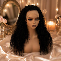 Perruque Afro Bouclée Frisée Noire Sans Colle 13*4 Lace Frontale Cheveux Naturels Vierges Vietnamiens Perruques Cheveux Humains
