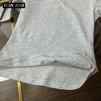 T-shirt d'été vintage imprimé SUHE TS-2605, coupe ajustée, crop top, manches longues, 92% coton, 8% élasthanne, jersey super écologique