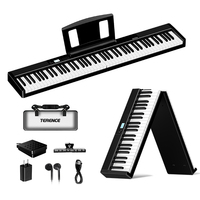 TERENCE V30 88-Key Semi-Weighted Folding Electric Piano Keyboard Portable Electronic Musical Instrument