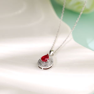 Colgantes de Lujo Hechos a Mano en Oro Sólido de 18K con Diamantes Naturales, Regalo Cristiano para Niños, Colgante Clásico con Rubí en Forma de Pera Personalizado - Product Image 6