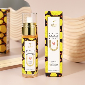 Jaune quinze beurre de karité huile de noix de coco sans gras soyeux lisse parfum <span class=keywords><strong>vanille</strong></span> huile capillaire sérum booster de cheveux - Product Image 5