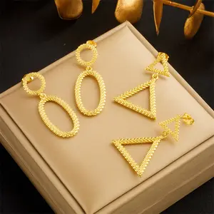 תכשיטי אופנה בוהמיאן באיכות גבוהה בהתאמה אישית עגילי תכשיטים בוהמיאן זהב מעצב נירוסטה עגילים גיאומטריים