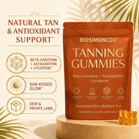 Gummies bronzantes à la bêta-carotène, astaxanthine et lycopène – Soutien antioxydant pour un bronzage naturel – 60 unités