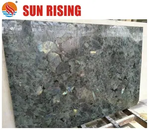 Labradorite Blue Green Polished Granite Slab Countertops Luxury Stone Granite Countertop