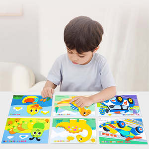 Kit d'artisanat pour enfants nouvellement conçu 5 Styles de 3D fait à la main bricolage jouets créatifs dessin animé Animal feutre tissu autocollants - Product Image 2