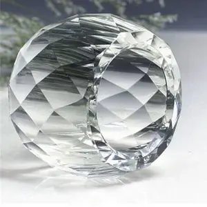 clear faceted crystal napkin ring holder for wedding restaurant hotel decorative