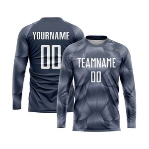 Camiseta de Fútbol de Manga Larga con Textura Abstracta, Transpirable, Ligera, Ropa Deportiva de Alto Rendimiento para Entrenamiento de Equipo y Liga - Product Image 1