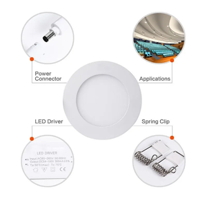 3W <span class=keywords><strong>LED</strong></span> <span class=keywords><strong>pannello</strong></span> luce SMD Ultra-sottile 3.3 pollici rotonda lampada da incasso <span class=keywords><strong>faretto</strong></span> <span class=keywords><strong>faretto</strong></span> camera da letto caldo bianco 3000K - Product Image 2