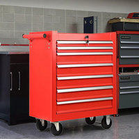 Coffre à outils à 7 tiroirs sur roulettes, armoire de rangement pour outils en acier verrouillable pour garage, atelier et usage mécanique