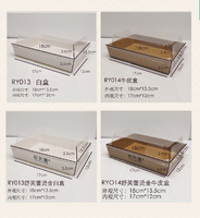 Boîte à gâteau classique jetable personnalisée en usine, boîte à sandwich, boîte à burger, boîte à petit-déjeuner, boîte à toast, conteneur de boulangerie en papier kraft, carton ondulé