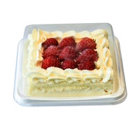 Boîte d'emballage carrée pour dessert en PET recyclé écologique, boîte à dessert transparente en plastique, mini-contenants pour gâteaux