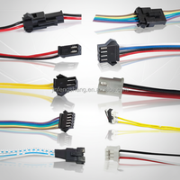 Câble Pigtail Automobile Personnalisé 2 Broches en Nylon et Laiton SM JST, Adaptateur Mâle-Femelle 15cm pour Bande LED, Éclairage DC 2A 6A 10A