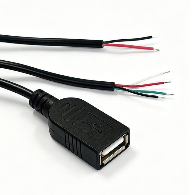 USB 2.0 Female Cable 24AWG 2-Core Charging Wire 28AWG 4-Core Data Cable Power Connecting Cord Mouse Keyboard and Mobile Phone