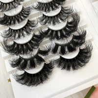 Cils en faux vison en gros, marque privée, doux, 25 mm, faux cils 3D en faux vison