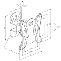 Support mural inclinable et pivotant universel MASTER pour téléviseurs de 10 à 32 pouces, design détachable, VESA 100x100mm