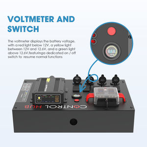 해양 및 RV용 25A 12V DC-DC 충전기 제어 박스, 듀얼 알터네이터/태양광 입력 및 5-스위치 팬 - Product Image 3