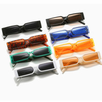 Lunettes de soleil rectangulaires noires tendance rétro 2025 avec logo personnalisé, pour hommes et femmes, protection UV400, monture petite, lunettes de soleil carrées pour hommes et femmes