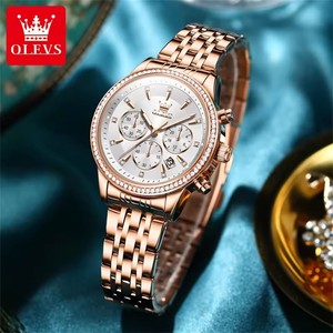 Gran oferta Olves 5582, relojes de cuarzo a la moda para mujer, relojes de pulsera con calendario luminoso impermeables, relojes con correa de acero inoxidable - Product Image 6