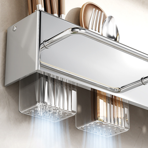 Çok fonksiyonlu mutfak eşyası tutucu paslanmaz çelik bıçak bloğu tutucu duvara monte kaşık ve bıçak tutucu - Product Image 3