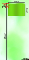 Drapeau de marquage 4*5 pouces, petit drapeau de jardin personnalisé, logo sur mesure, PVC, vert, drapeau de sécurité pour pelouse