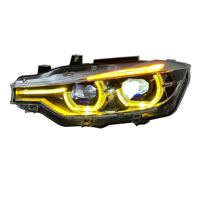 JY Auto LED Angel Eyes Doppellinsen-Scheinwerfer-Set Gelbes und Weißes Tagfahrlicht Plug-and-Play für BMW F30 Scheinwerfer