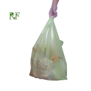 Bolsa de camiseta de plástico biodegradable ecológica de almidón de maíz PLA, personalizada, biodegradable, al por mayor - Product Image 3