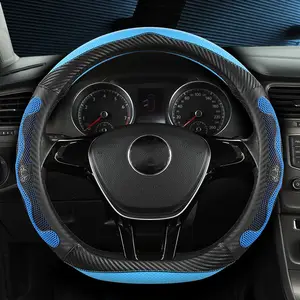 Car Steering Wheel Cover All-season Universal Leather Honeycomb Breathable Steering Handle Cover Car Interior Handle Cover