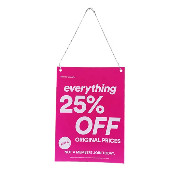 Supermarket hanging advertised promotional paper poster