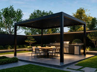 Pergola Atap Louvre Elektrik Model 163 Tahan Air untuk Halaman Luar Ruangan