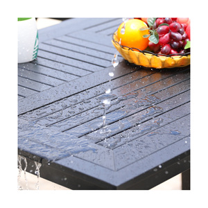 [HUAHONG]4 + 1 Ensemble de salle à manger de restaurant moderne Meubles de jardin en plastique 4 places Table de patio à cadre en alliage d'aluminium pliable - Product Image 5