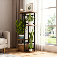 Ensemble de 2 supports de rangement en fer à 3 niveaux, étagère à palettes, support de pot de fleurs suspendu pour jardin extérieur, style ferme écologique