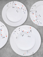 Service de table en porcelaine 16 pièces / Ensemble d'assiettes et de bols à motifs pour 4 personnes