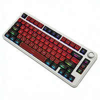 Clavier de jeu mécanique sans fil 75% avec bouton métallique RGB 82 touches Clavier de jeu de bureau Interrupteur rose pour ordinateur portable Windows PC
