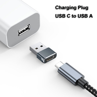 Adaptateur USB-C USB-A (lot de 3) en alliage de zinc pour charge rapide et transfert de données pour MacBook/iPad/Air/S23/S24/Tablettes/-100% OEM