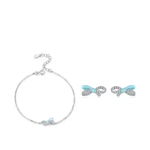 OEM butterfly gift diy strawberry luxury zircon jewelry set enamel 925 silver women christmas fashion jewelry sets for teenagers