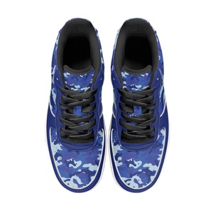 POD Custom Blue Camouflage <span class=keywords><strong>AF</strong></span> Low Top Leather Shoes Drop Shipping Casual Board Shoes Cómodos zapatos transpirables para hombres y mujeres - Product Image 5