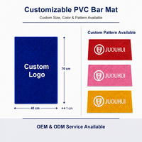 Tapis de bar antidérapant personnalisé pour la maison, écologique, en PVC souple et caoutchouc de silicone, étanche, avec plateau de récupération des gouttes et porte-gobelets pour cuisine et bar