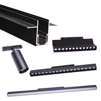 Système d'éclairage de rail linéaire magnétique moderne à LED en aluminium 48V pour plafond, projecteur pour intérieur, salon/bureau