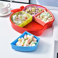 Plateau à fruits en forme de pomme grille couvercle maison salon Table basse boîte de rangement en plastique pour collations bonbons graines de melon fruits secs