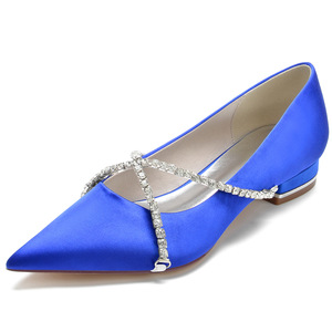 <span class=keywords><strong>Scarpe</strong></span> da sposa da donna con strass a punta in raso avorio con cinturino incrociato <span class=keywords><strong>tacco</strong></span> <span class=keywords><strong>basso</strong></span> - Product Image 1