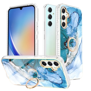 Coque arrière en marbre avec support à anneau pour <span class=keywords><strong>Samsung</strong></span> <span class=keywords><strong>Galaxy</strong></span> A54 5G, coque antichoc pour iPhone 14/13/12 - Product Image 3