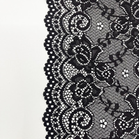 Garniture en dentelle élastique noire de 15 cm pour lingeries