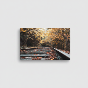 Autumn Train Tracks <b>Canvas</b> Print: Elegant Landscape <b>Wall</b> Art,WRAPPED <b>CANVAS</b> - Product Image 2
