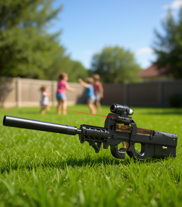 Pistolet à eau électrique P90 noir avec viseur laser infrarouge, jouet d'extérieur pour enfants - Product Image 2