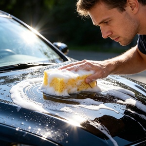 Bloc d'éponge compressée grand format en nid d'abeille pour lavage de <span class=keywords><strong>voiture</strong></span>, <span class=keywords><strong>nettoyage</strong></span> et essuyage, avec sangle de maintien, prix de gros - Product Image 6