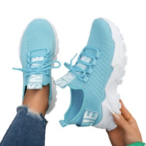 รองเท้าลำลองผู้หญิง หน้าผ้าถักแบบ Fly-knit ดีไซน์ทันสมัย สไตล์เกาหลี ไซส์ใหญ่ รองเท้ากีฬา รองเท้าลำลอง นำเข้าจากต่างประเทศ - Product Image 5