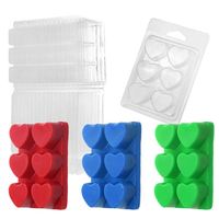 Bougeoir de cire fondue en stock de boîte à clapet en plastique transparent en forme de coeur Yuxuan
